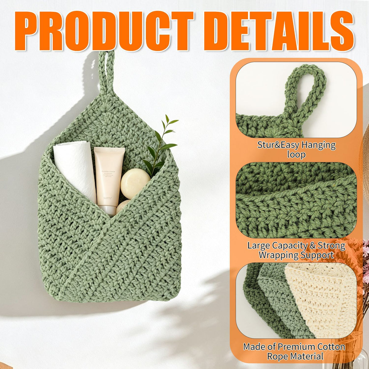 Hand-knotted storage bag Acalora