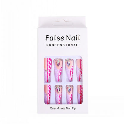 Creative Stiletto Art Nails with Geometric Patterns Acalora
