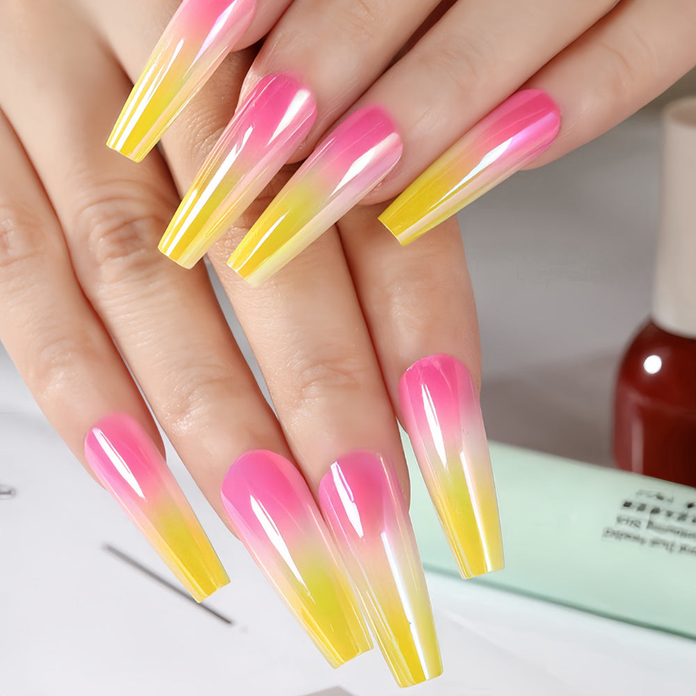 Artificial nail tips in modern ombre design Acalora