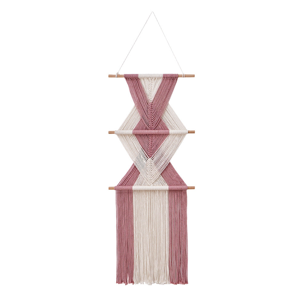 Macramé Wall Decor with Geometric Pattern Acalora