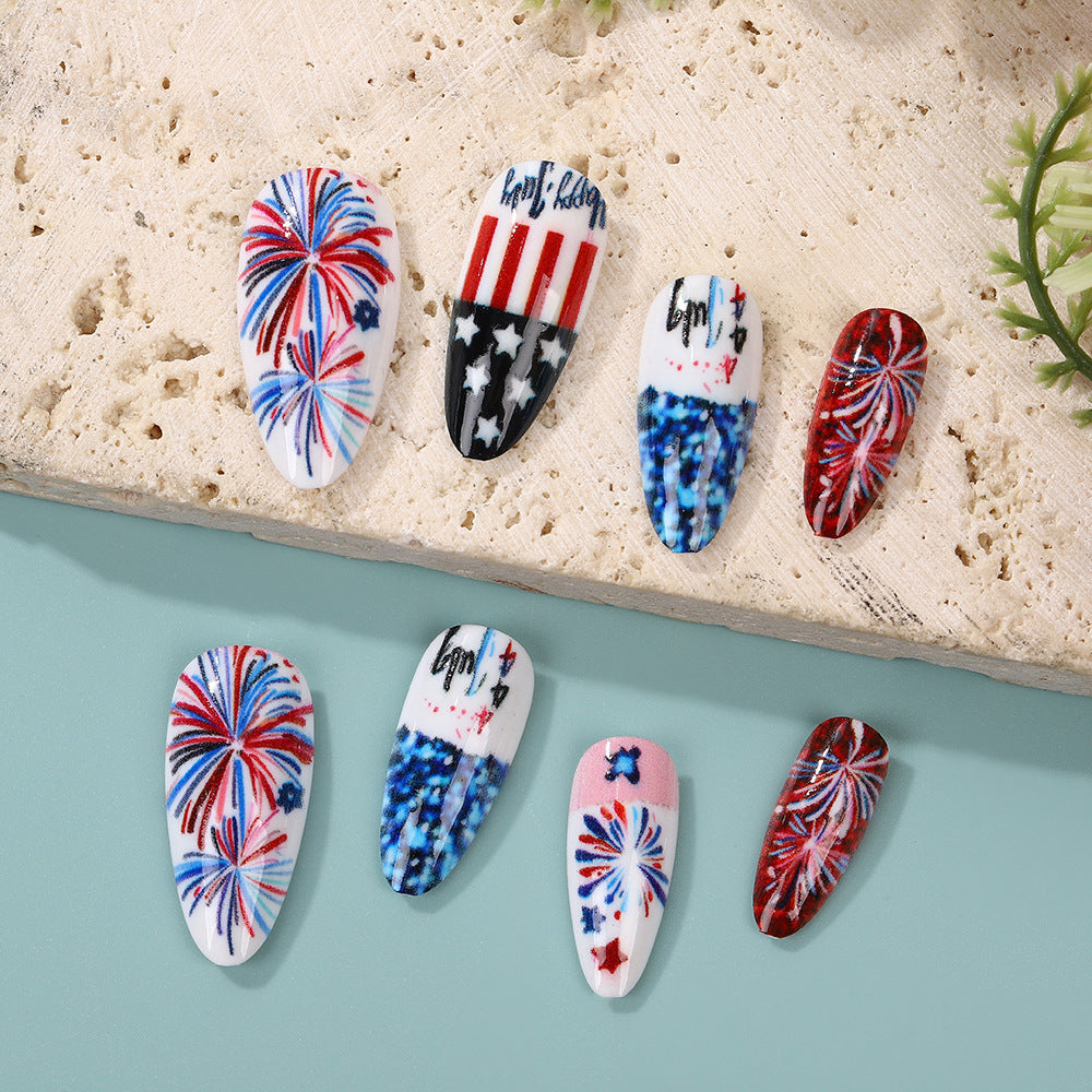 Artificial nails with patriotic designs Acalora