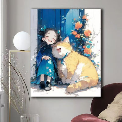Illustrated Cat-Themed Wall Art