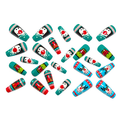 Artificial nails with festive Christmas design Acalora
