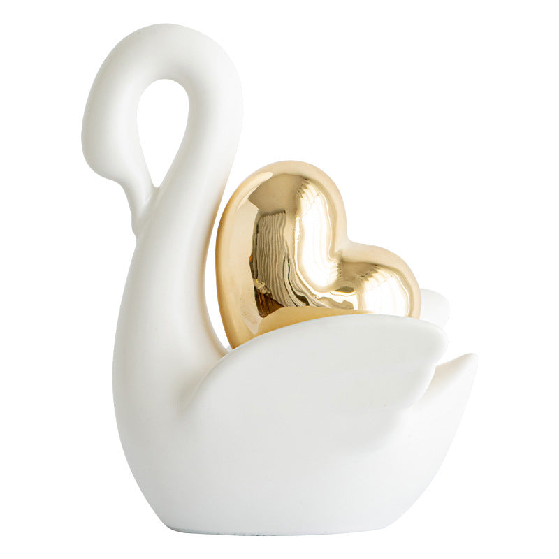 Elegant and romantic swans decorative figure Acalora