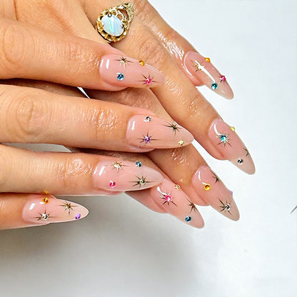 Nail art set with sparkling star and crystal decorations Acalora