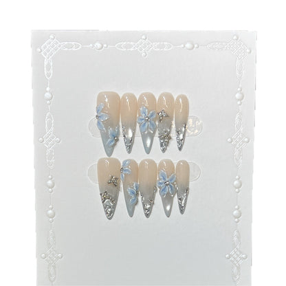 Elegant Stiletto Floral Press-On Nail Set Acalora