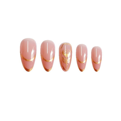 Elegant Floral Stiletto Press-On Nails Acalora