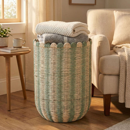 Decorative Woven Floor Basket Acalora