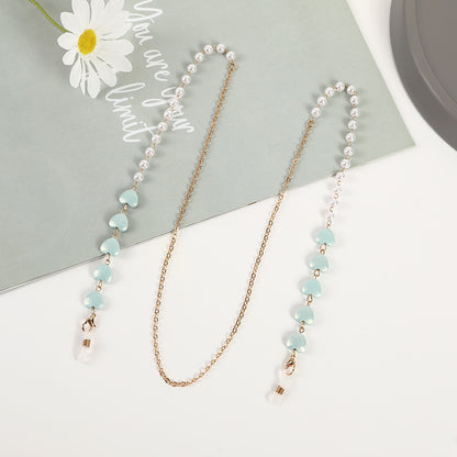 Heart Charm Eyewear Chain Acalora