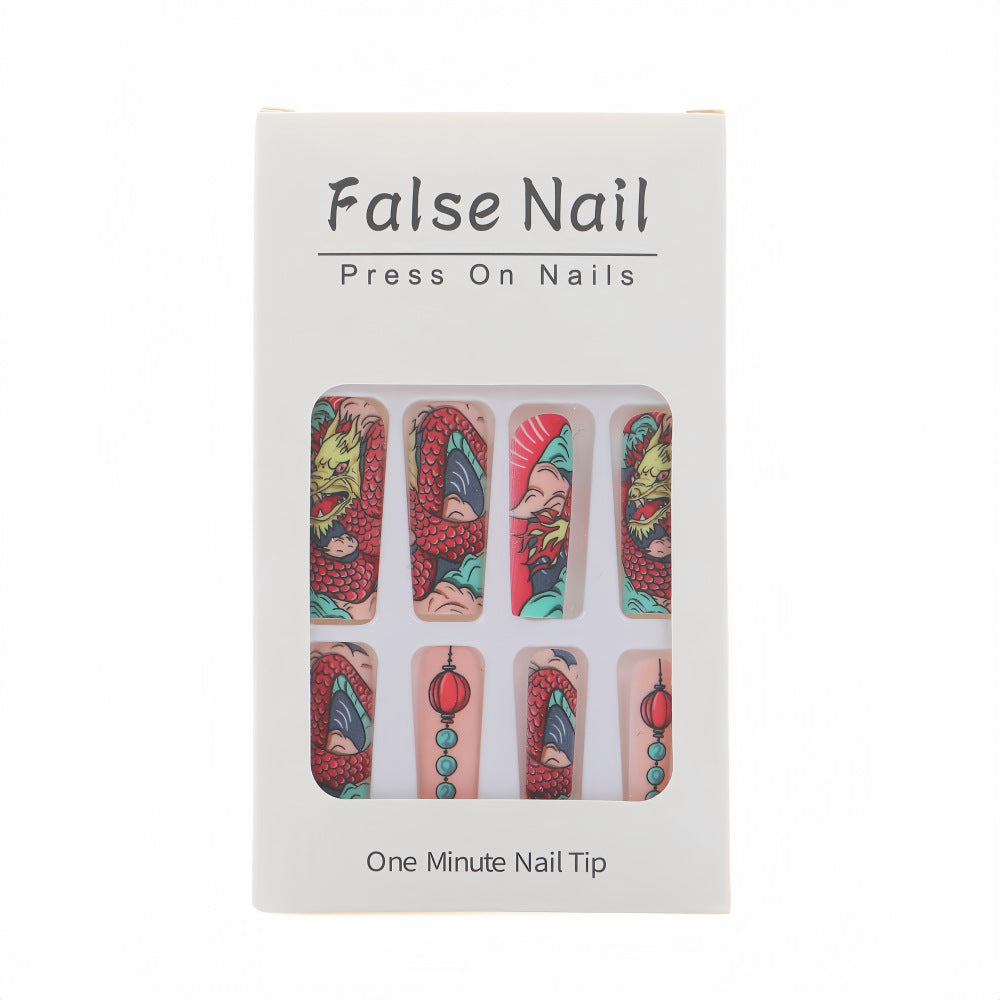 Creative artificial nails in Asian dragon design Acalora