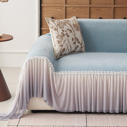 Elegant Sofa Cover with Ruffled Design