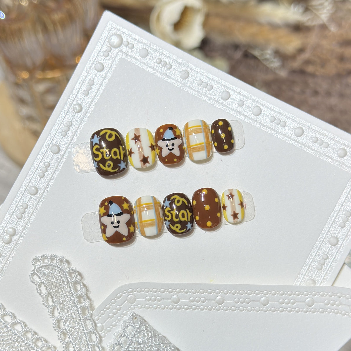 Playful Cartoon-Inspired Press-On Nail Set Acalora