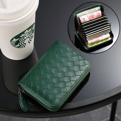 Compact Woven Zippered Card Holder Acalora