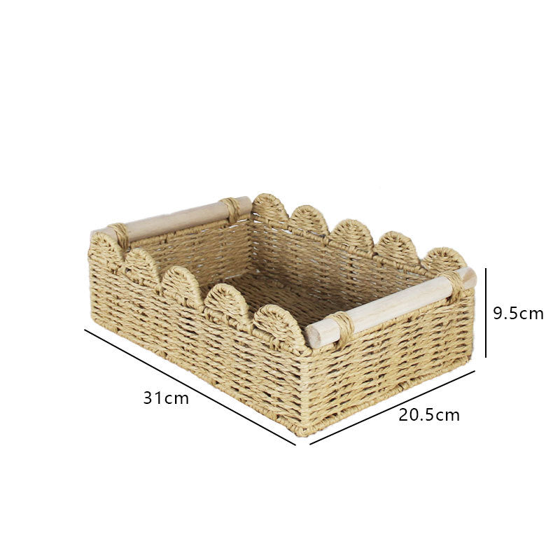 Scalloped Woven Storage Basket Acalora