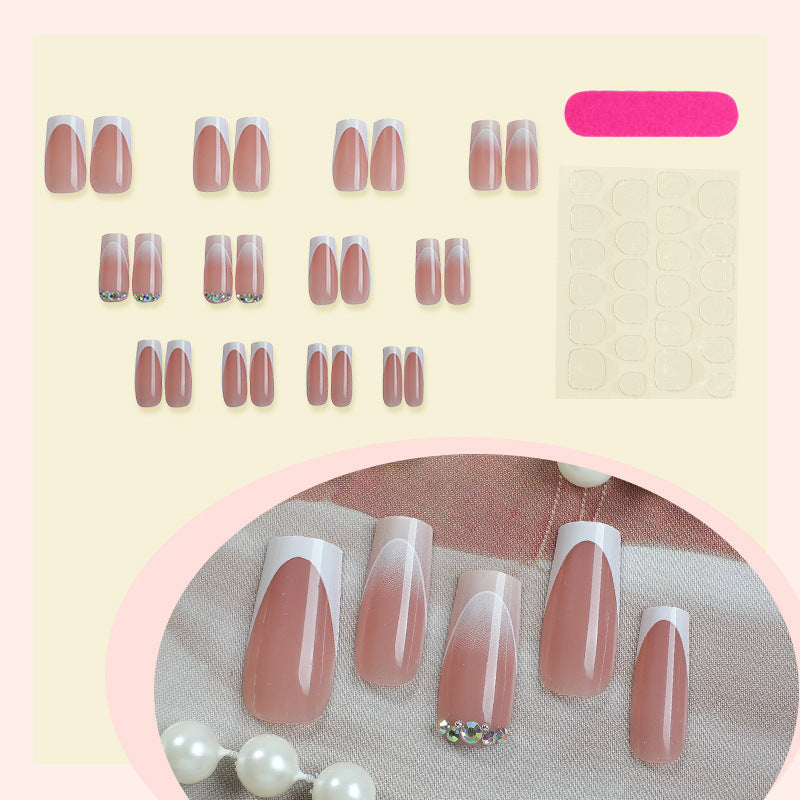 Premium Press-On Nail Set with Ombre and Gem Accents Acalora