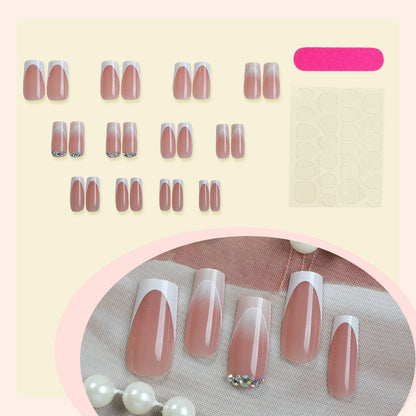 Premium Press-On Nail Set with Ombre and Gem Accents Acalora