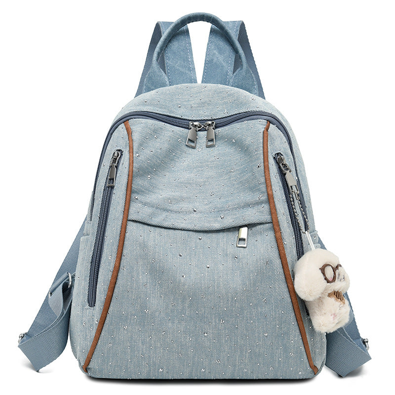 Casual Denim-Style Backpack Acalora