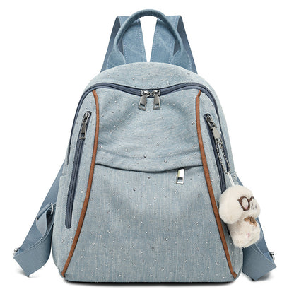 Casual Denim-Style Backpack Acalora