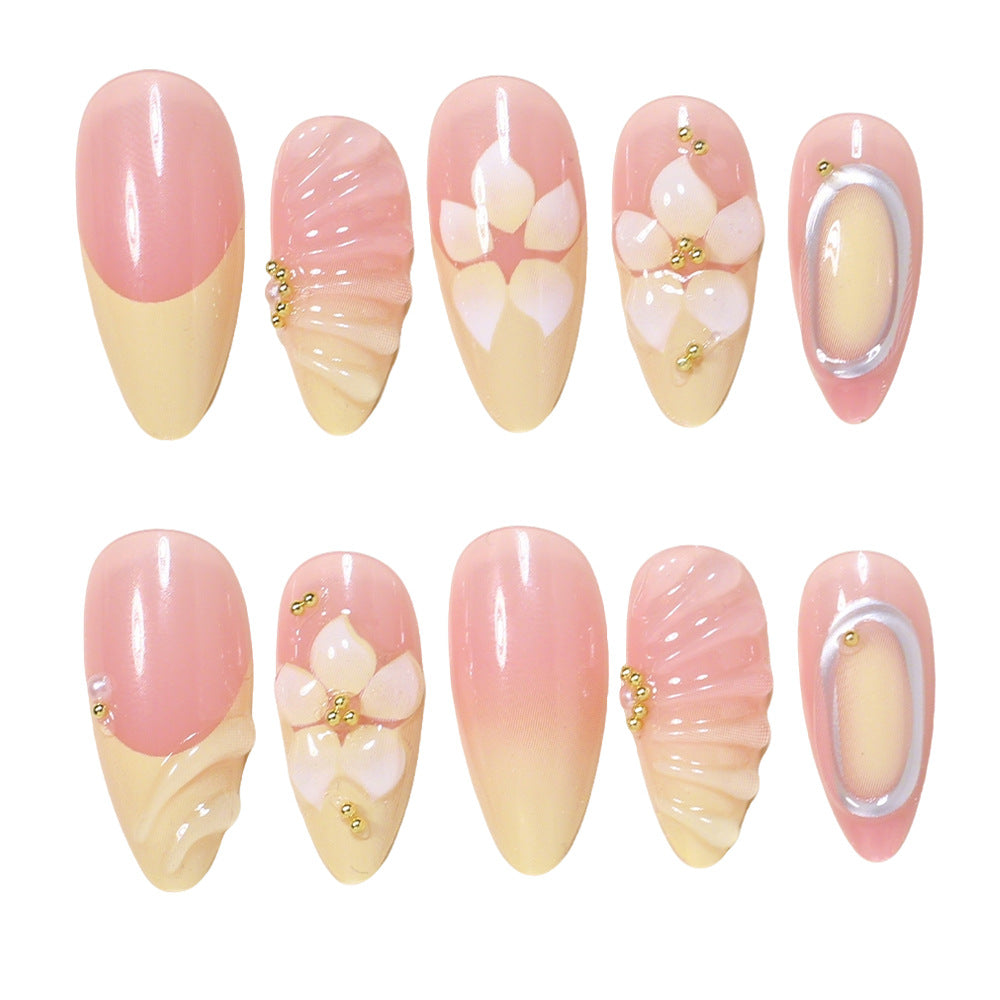 3D Floral Design Press-On Nail Set Acalora