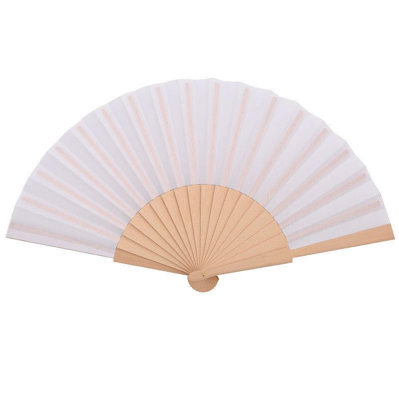 Ladies' elegant hand fan made of lightweight fabric with an elaborate folding pattern Brehn
