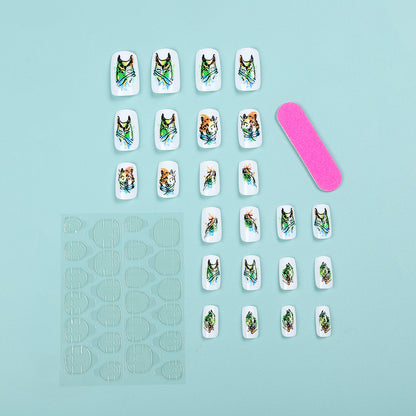 Artistic Animal Motif Press-On Nail Set Acalora