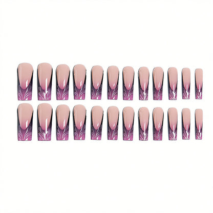 Artificial nail set with elegant 3D leaf design Acalora