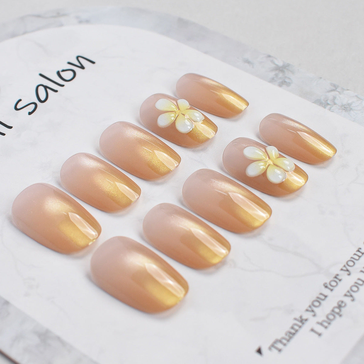 Elegant Floral Press-On Nail Set Acalora