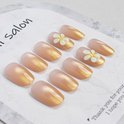 Elegant Floral Press-On Nail Set Acalora