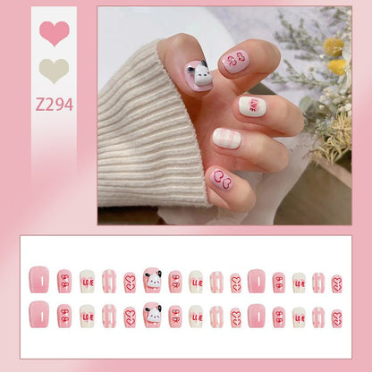 Creative nail art set with modern heart designs Acalora