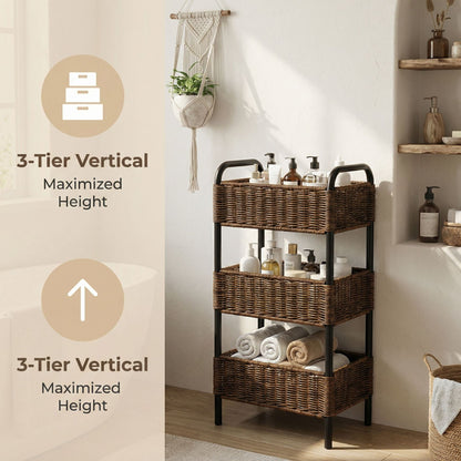 Multi-Tier Woven Bathroom Organizer Basket Acalora