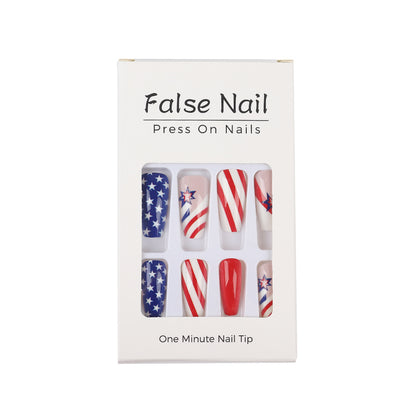 Artful nail tips in patriotic design Acalora