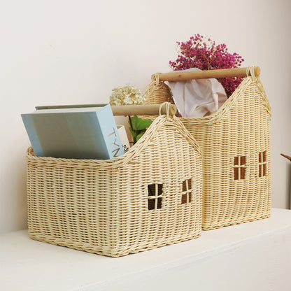 Woven House-Shaped Storage Basket Acalora