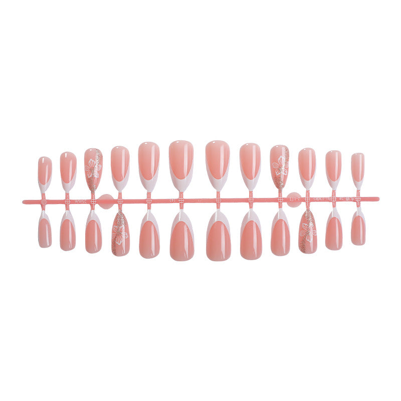 Elegant Floral Designed Press-On Nail Set Acalora