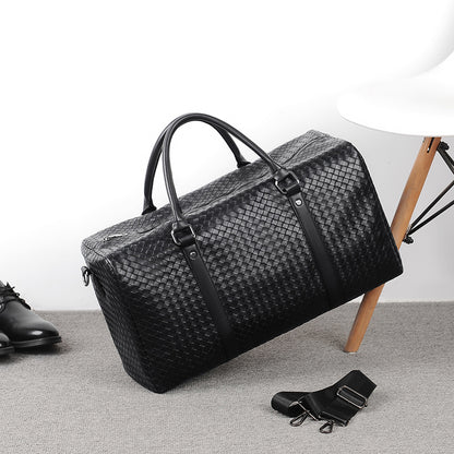 Premium Woven Leather Duffel Bag Acalora