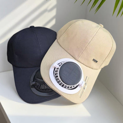 Portable solar-powered USB-C fan with digital battery display Brehn