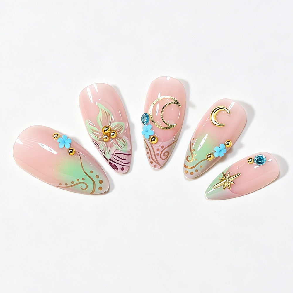Artistic Stiletto Nail Art Design Acalora