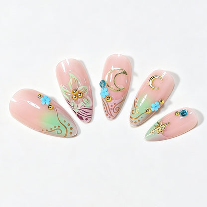Artistic Stiletto Nail Art Design Acalora