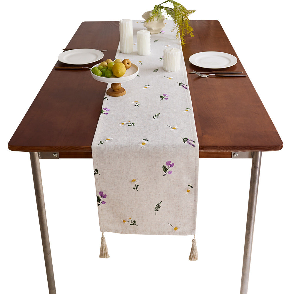 Elegant Tassel Trim Tablecloth
