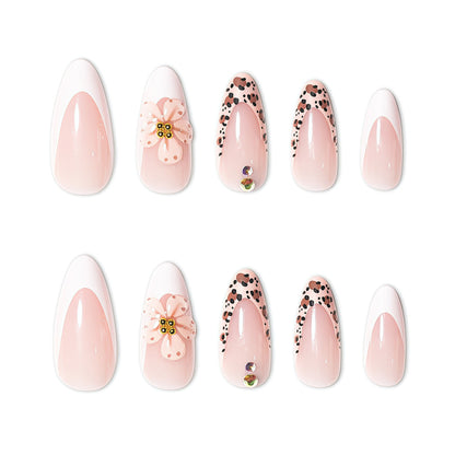 Elegant Floral Accented Press-On Nail Set Acalora