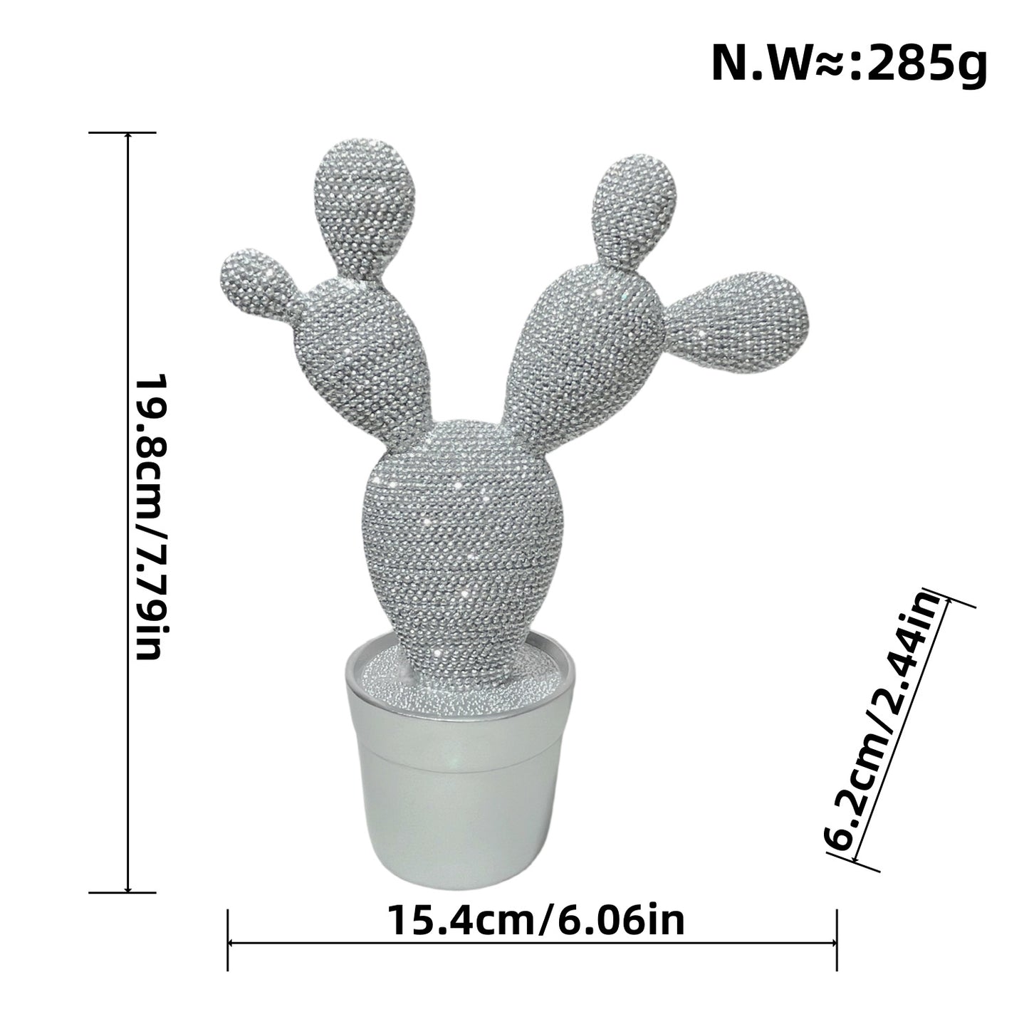 Glittering Cactus Decorative Figure Acalora