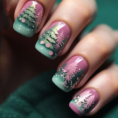Seasonal Tree-Themed Nail Art Acalora