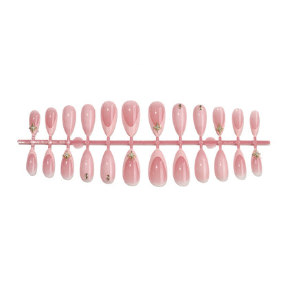 Stylish Press-On Nail Art Set with Floral and Gem Accents Acalora