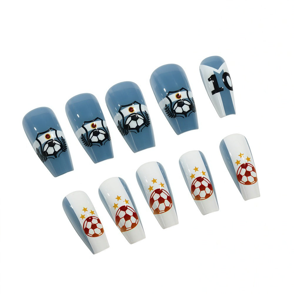 Football motif art nails Acalora
