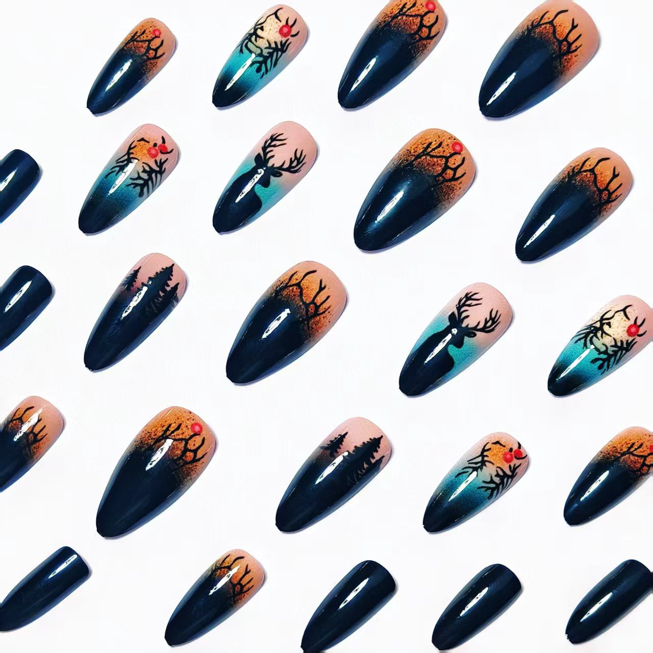 Festive Winter-Themed Nail Art Acalora