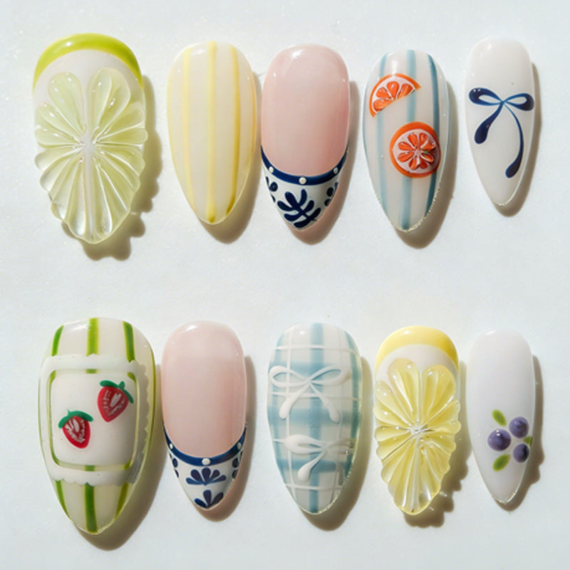 Artistic Press-On Nail Design Acalora