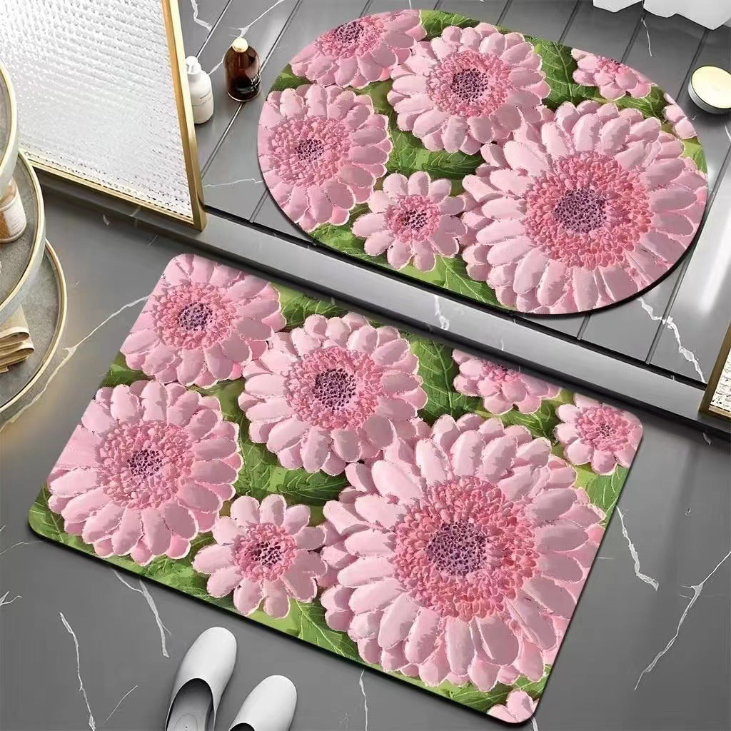 Floral Patterned Bath Mat
