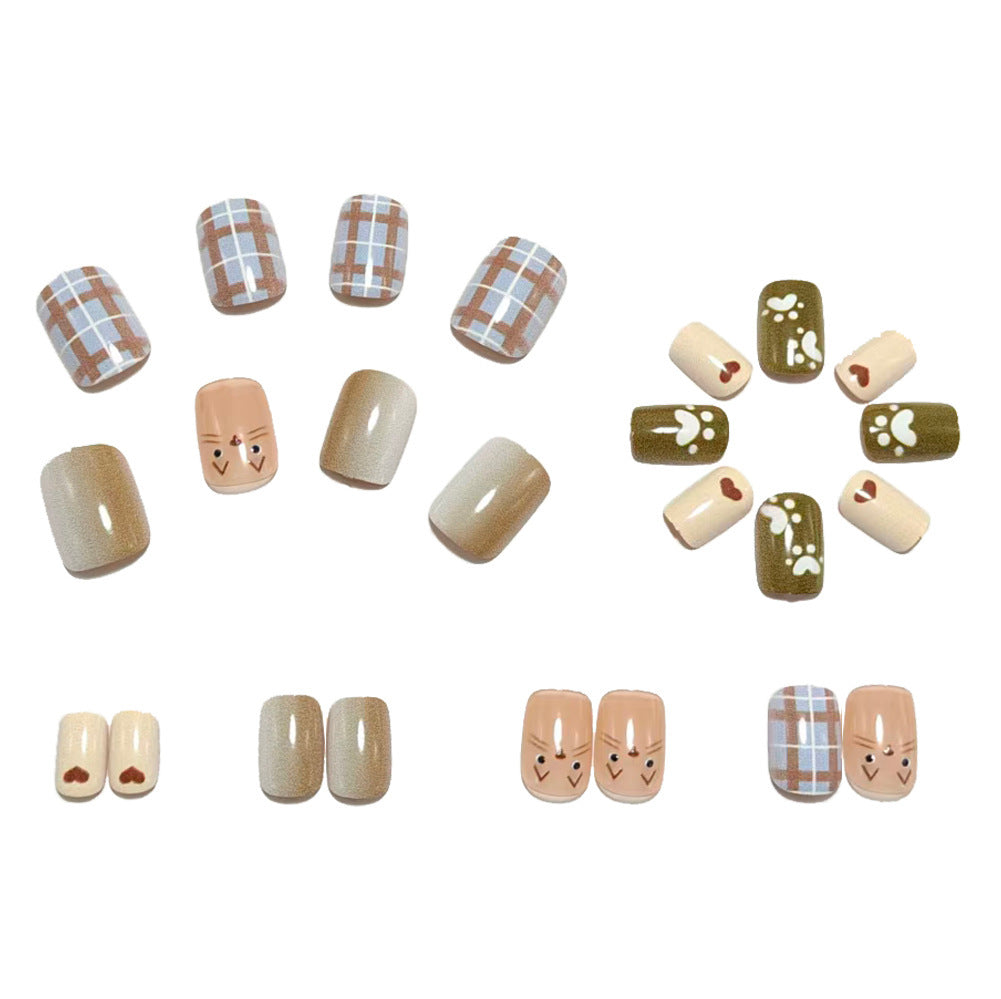 Artificial Nail Set with Playful Animal Designs Acalora