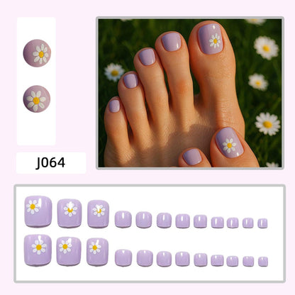 Artificial nail set with spring flower designs Acalora