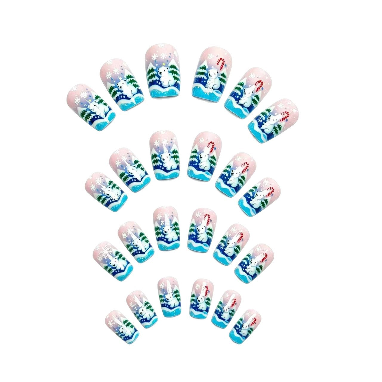 Holiday-Themed 3D Polar Bear Nail Art Acalora