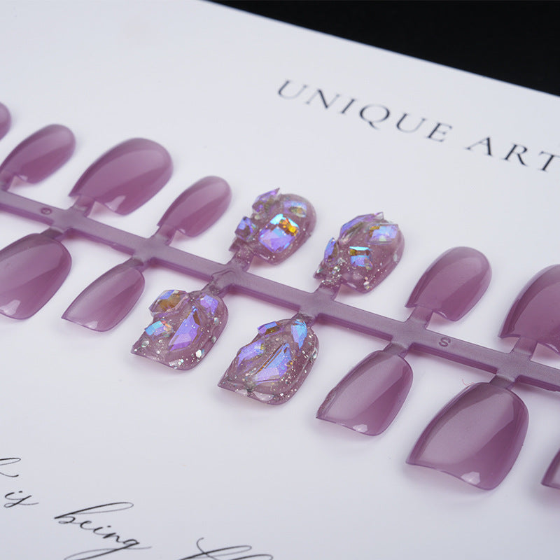 Premium Press-On Nail Set with Glossy and Glitter Accents Acalora
